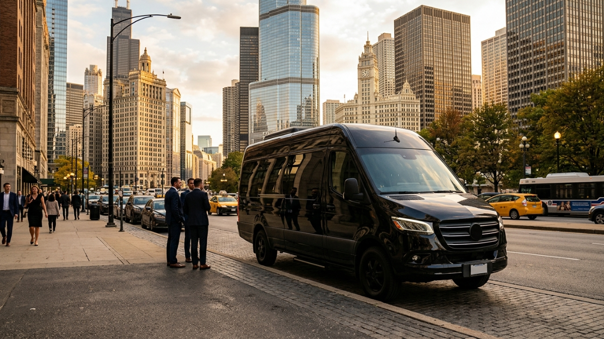 Mercedes-Benz Sprinter van for Arlington Heights group airport transfers
