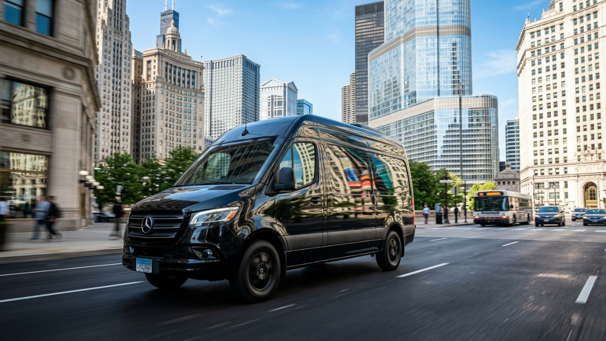 Mercedes-Benz Sprinter van for O'Hare group transfers