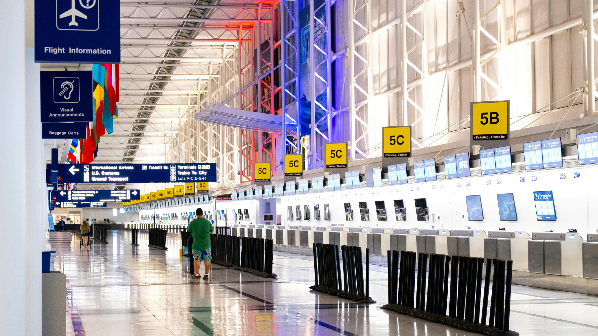 O'Hare International Airport departure terminal in Chicago